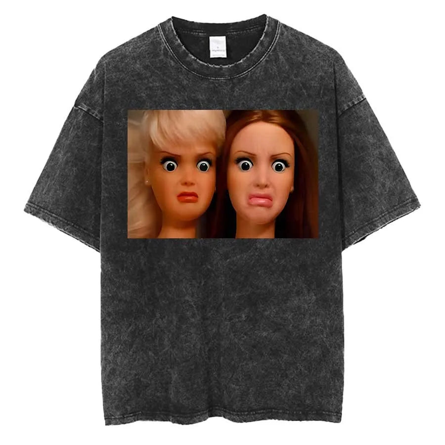 Doll Face Expression Meme Oversized Tee